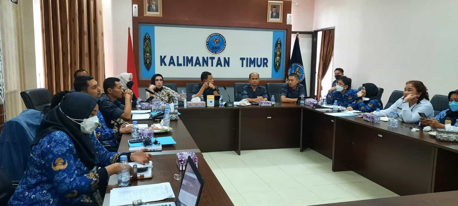 PERSIAPKAN KUNJUNGAN KEPALA BNN RI, SATKER BNN DI PROVINSI KALIMANTAN TIMUR GELAR RAPAT PERSIAPAN