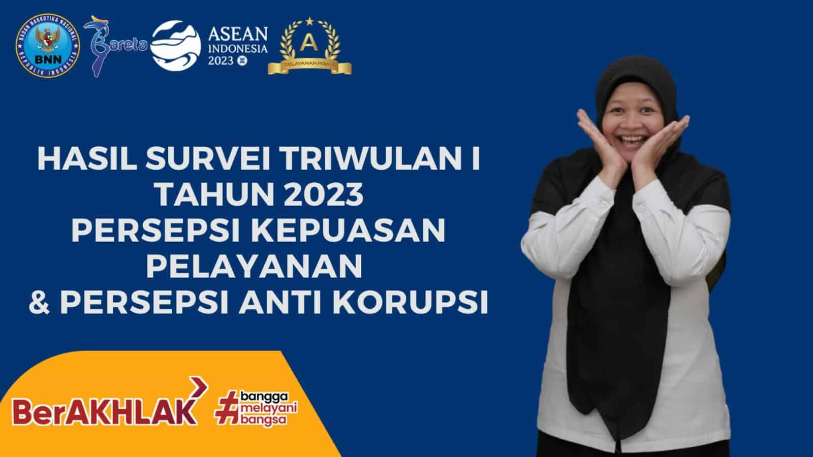 HASIL SURVEY PERSEPSI KUALITAS PELAYANAN PUBLIK & SURVEY PERSEPSI ANTI KORUPSI TRIWULAN I TAHUN 2023 HASIL SURVEY