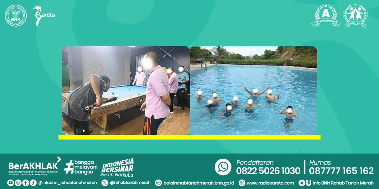 ACTIVITY OUTSIDE: BERENANG DAN PERMAINAN BILLIARD KLIEN BARETA ACTIVITY OUTSIDE: BERENANG DAN PERMAINAN BILLIARD KLIEN BARETA