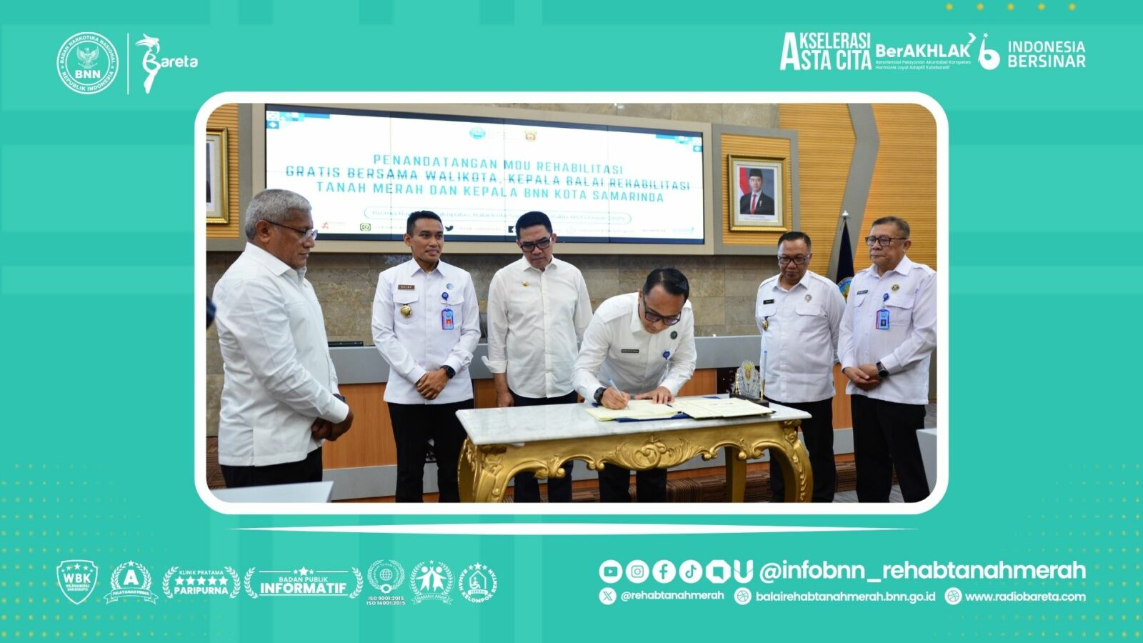 BARETA TEKEN NOTA KESEPAKATAN DENGAN PEMERINTAH KOTA SAMARINDA, KEPALA BNN RI: "INI PERTAMA DAN MENJADI ROLE MODEL" TEKEN NOTA KESEPAKATAN DENGAN PEMERINTAH KOTA SAMARINDA, KEPALA BNN RI: “INI PERTAMA DAN SANGAT MEMBANGGAKAN”