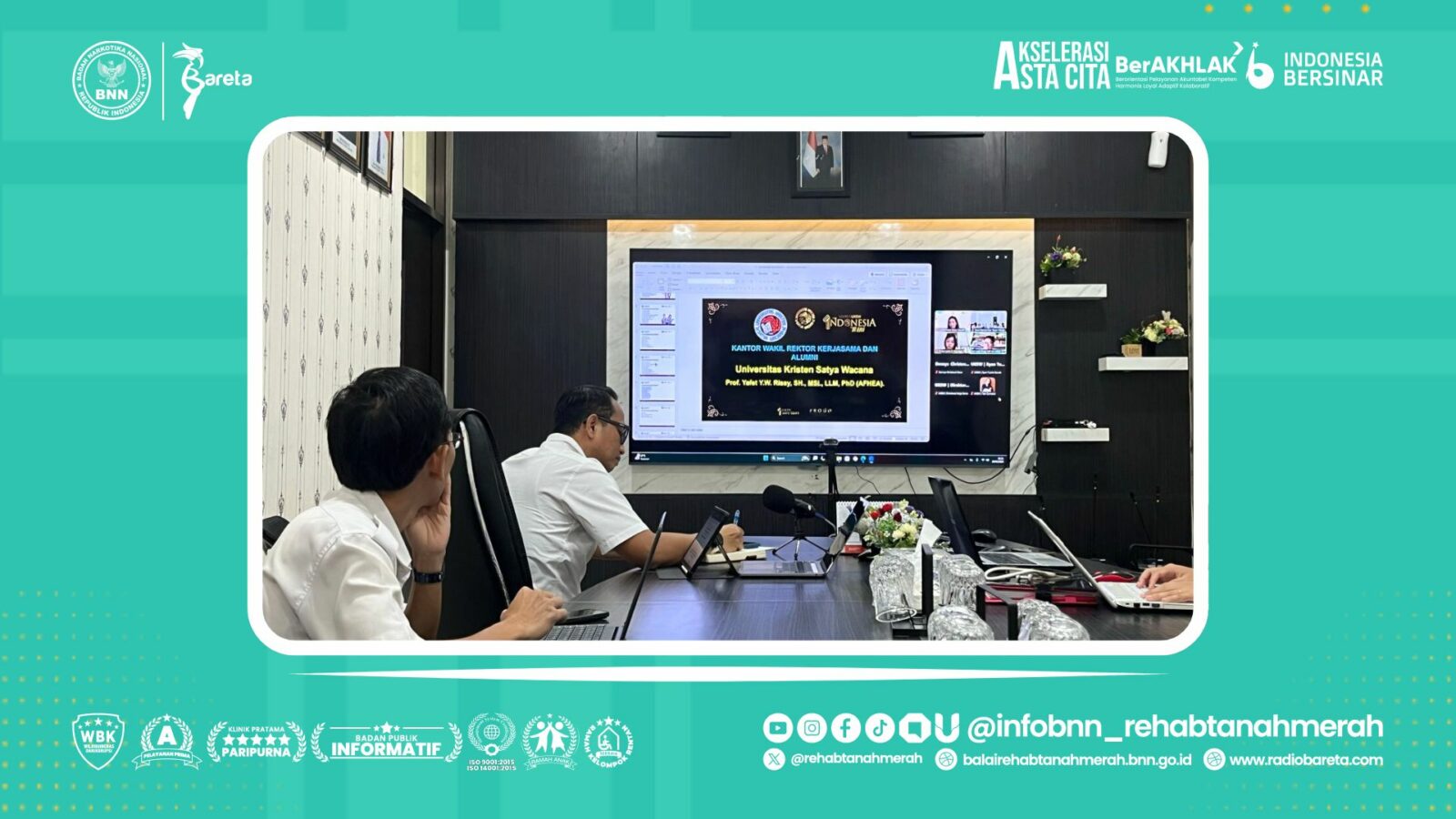 PERKUAT SINERGITAS KELEMBAGAAN, BARETA LAKUKAN AUDIENSI VIRTUAL BERSAMA UNIVERSITAS KRISTEN SATYA WACANA SALATIGA PERKUAT SINERGITAS KELEMBAGAAN, BARETA LAKUKAN AUDIENSI VIRTUAL BERSAMA UNIVERSITAS KRISTEN SATYA WACANA SALATIGA